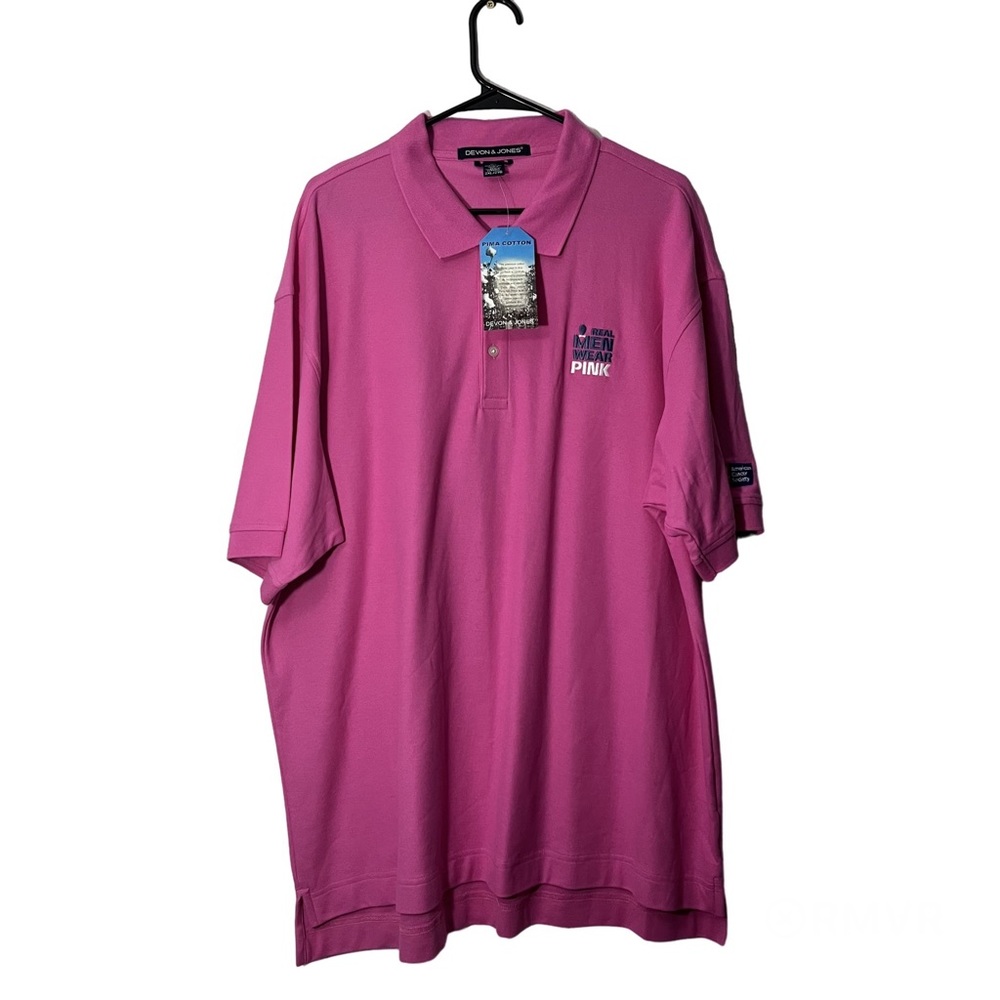 RARE NWT Real Men Wear Pink American Cancer Society Men’s Pink Polo Size XXL